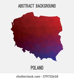Poland map in geometric polygonal style.Abstract tessellation,modern design background. Vector illustration EPS8