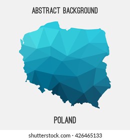 Poland map in geometric polygonal style.Abstract tessellation,modern design background. Vector illustration EPS8