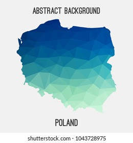 Poland map in geometric polygonal,mosaic style.Abstract tessellation,modern design background,low poly. Geometric cover, mockup. Vector illustration.