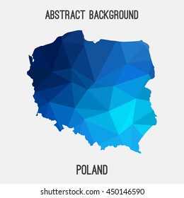 Poland map in geometric polygonal,mosaic style.Abstract tessellation,modern design background,low poly. Vector illustration.