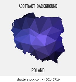Poland map in geometric polygonal,mosaic style.Abstract tessellation,modern design background,low poly. Vector illustration.