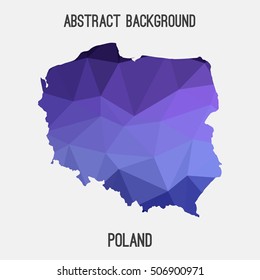 Poland map in geometric polygonal,mosaic style.Abstract tessellation,modern design background,low poly. Vector illustration.