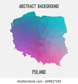 Poland map in geometric polygonal,mosaic style.Abstract tessellation,modern design background,low poly. Vector illustration.