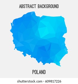Poland map in geometric polygonal,mosaic style.Abstract tessellation,modern design background,low poly. Vector illustration.