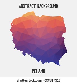 Poland map in geometric polygonal,mosaic style.Abstract tessellation,modern design background,low poly. Vector illustration.