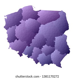 Poland map. Geometric style country outline. Energetic violet vector illustration.