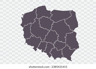 Poland Map Graphite Color on White Background quality files Png