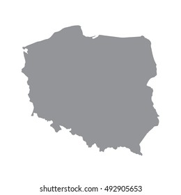 Poland map gray