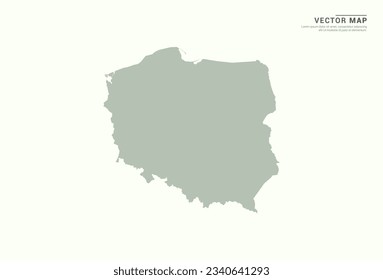 Mapa polaco del vector verde moderno.