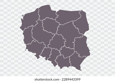 Poland Map Grey Color on White Background quality files Png