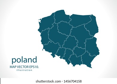 poland map High Detailed on white background. Abstract design vector illustration eps 10