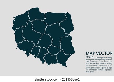 Poland map High Detailed on white background. Abstract design vector illustration eps 10