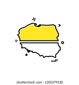 Poland map icon design vector 