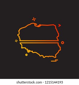 Poland map icon design vector 