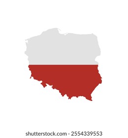 Poland map icon. Poland flag. Vector illustration