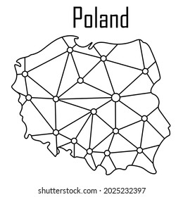 Poland map icon, vector illustration in black on a white background.