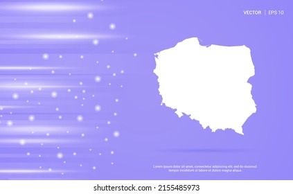 Poland map isolated on purple background. Vector Illustration.