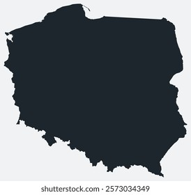 Poland map. Just a simple border map. Shape of the country. Flat blank Poland outline. Vector boundary illustration.