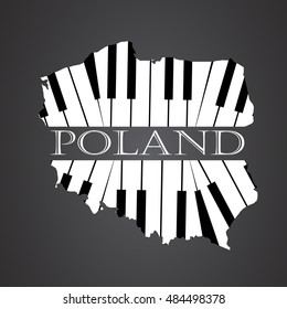 poland map logo made from piano