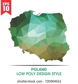 POLAND MAP IN LOW POLY