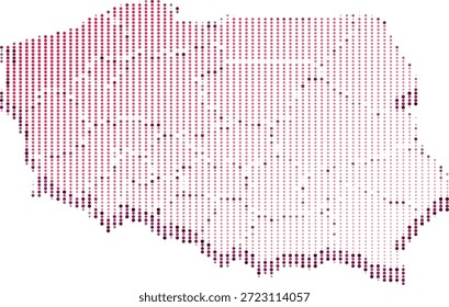 Mapa de Polonia hizo puntos púrpuras en los puntos del país