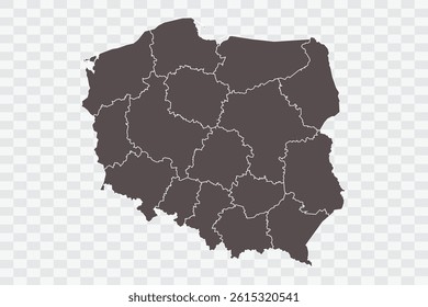 Poland Map Minimalist  High-Quality PNG  Ash Color on Transparent Background Perfect for presentations infographics educational materials and graphic design projects