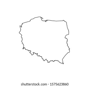 Poland map on white background. Vector illustration.