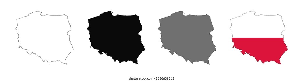 Poland map on a white background. Cartographic map of Poland country. Vector.