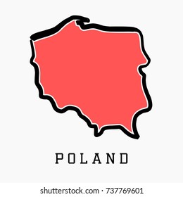 Poland map outline - smooth simplified country shape map vector.