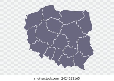 Poland Map pewter Color on White Background quality files Png