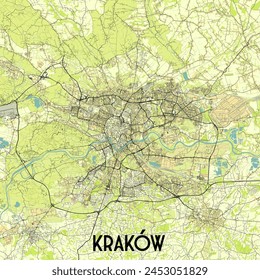 Krakau, Polen Karte Poster Kunst