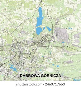 Dąbrowa Górnicza, Poland mapa poster art