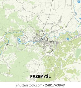 Przemyśl, Poland map poster art