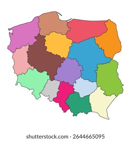 Forma de região de mapa da Polônia, conceito de web de viagem plana ícone ilustração vetorial .