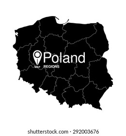 Poland map silhouette