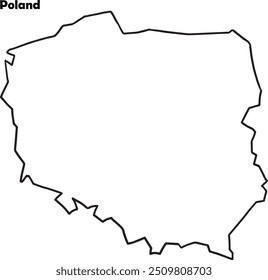 Poland map simple black outline