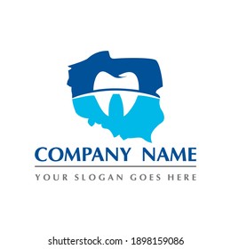 poland map and teeth dental care symbol logo vector