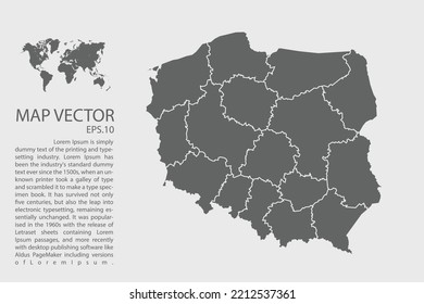 Poland map vector, Abstract design vector illustration Eps 10. High Detailed on white background.