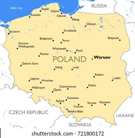 Poland map | Vector detailed color Poland map