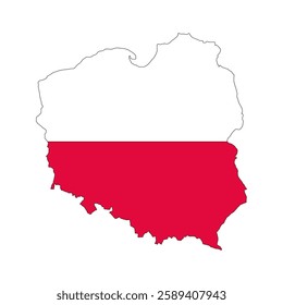 Poland Map ,Poland vector map with flag, globe and icons on