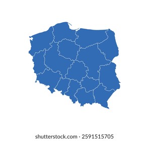 
Poland Map vector icon. Minimalistic Colorful Map of Poland.