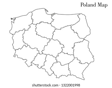 Poland map vector illustration, poland map

