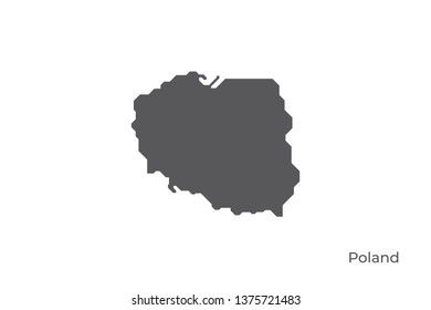 Poland Map Vector Isolated On White Stock Vector (Royalty Free ...