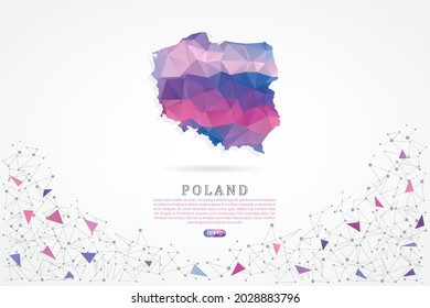 Poland map - World Map International vector template with polygon pink color gradient isolated on white background for education, website, banner, infographic - Vector illustration eps 10