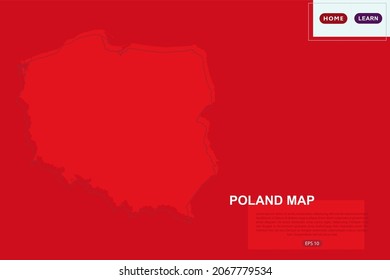 Poland Map - World Map International vector template with red color and outline sketch isolated on red background for education, design, website, banner - Vector illustration eps 10