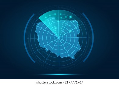 Polnische Karte - Weltkarte Internationale Vektorvorlage mit futuristischem Circle Radar-Stil HUD, GUI, UI-Schnittstelle einzeln auf blauem Hintergrund für Design, Infografik - Vektorgrafik eps10