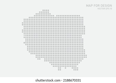 Poland Map - World map International vector template with grey pixel, grid, grunge, halftone style isolated on white background for education, infographic, design - Vector illustration eps 10