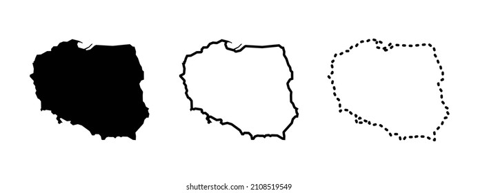 Poland maps isolated on a white background