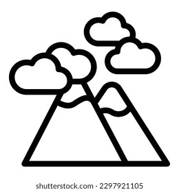 Vector de contorno de icono de las montañas de Polonia. Mapa de viajes. País de la cultura