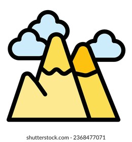 Poland mountains icon outline vector. Cracow city. Dark road color flat